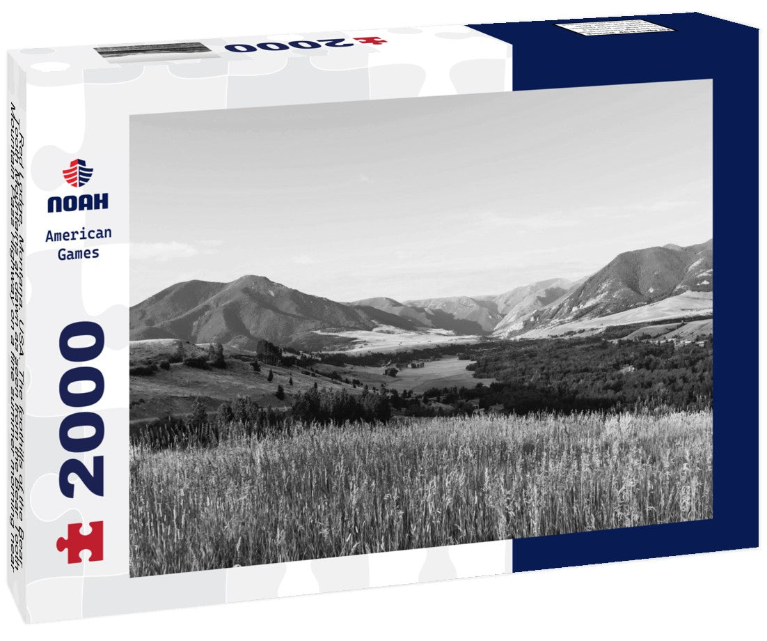 Red Lodge, Montana, USA. The foothills of the Bear Tooth Mountains at dawn as seen from the Bear Tooth Mountain Pass Highway on a fine summer morning near Red Lodge, Montana, USA 2000pc PuzzleBlack and White