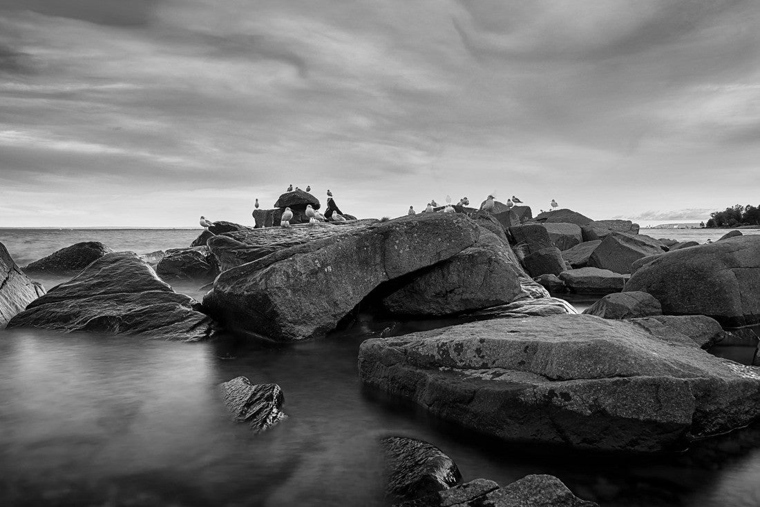 Noah Jigsaw Puzzle Dramatic Clouds over Lake Superior Minnesota Horizon in black white 2000 pieces