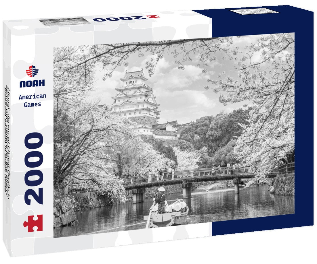 Himeji, Japan at Himeji Castle in spring with visitors for the cherry blossom season 2000pc PuzzleBlack and White