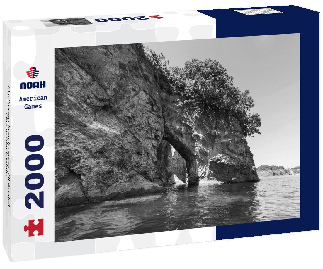 Porthpean beach caves, St Austell Bay 2000pc PuzzleBlack and White