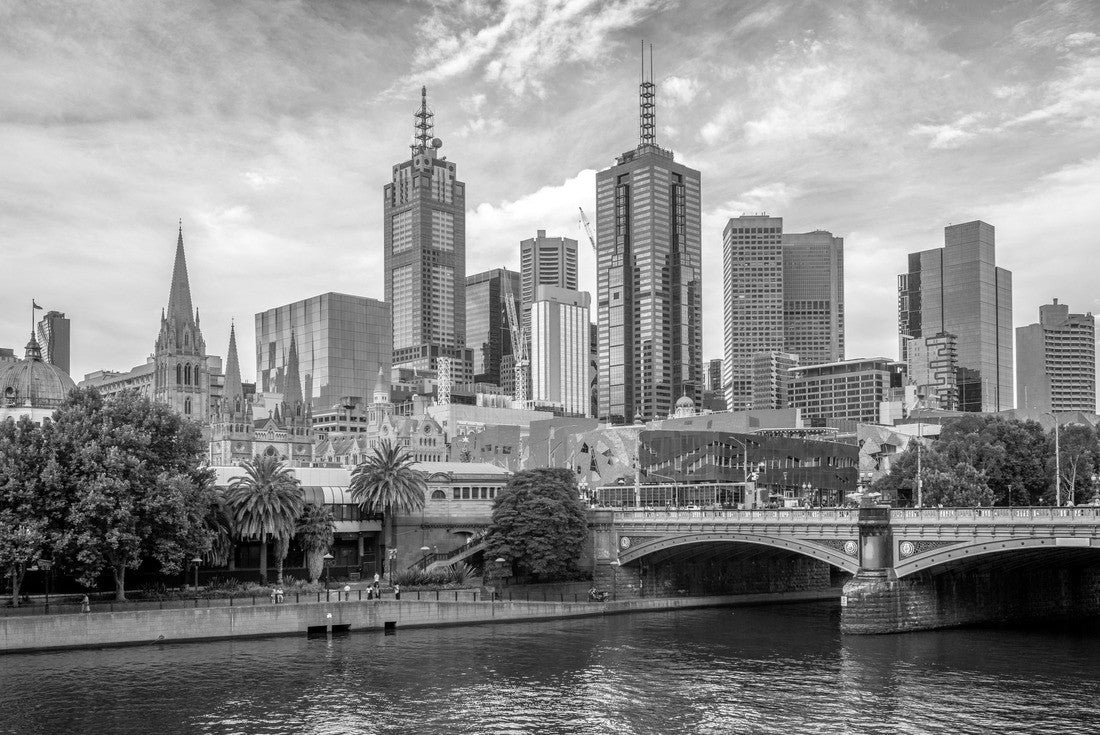 Melbourne city business district (CBD), Australia 2000pc PuzzleBlack and White