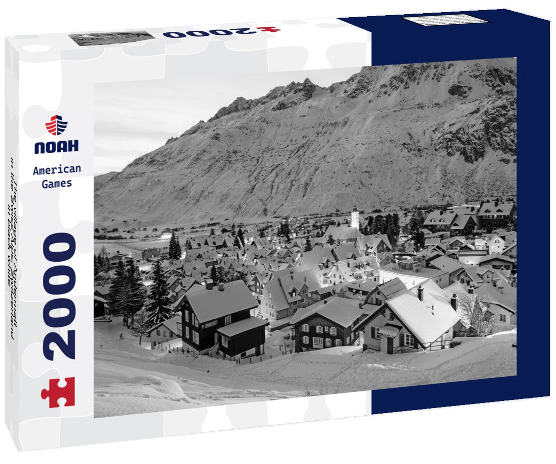 The village of Andermatt in the Swiss Alps, Switzerland 2000pc PuzzleBlack and White