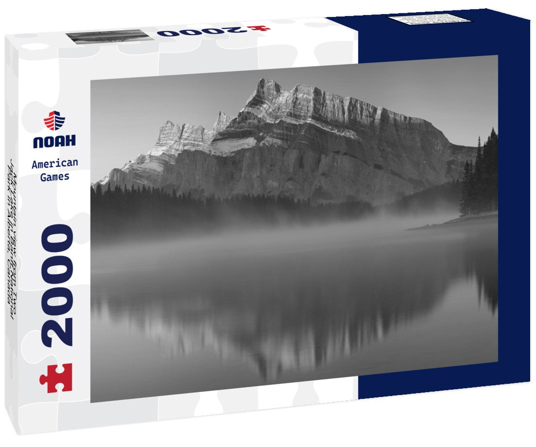 Mountain view from Two Jack Lake in Banff National Park in Alberta, Canada 2000pc PuzzleBlack and White