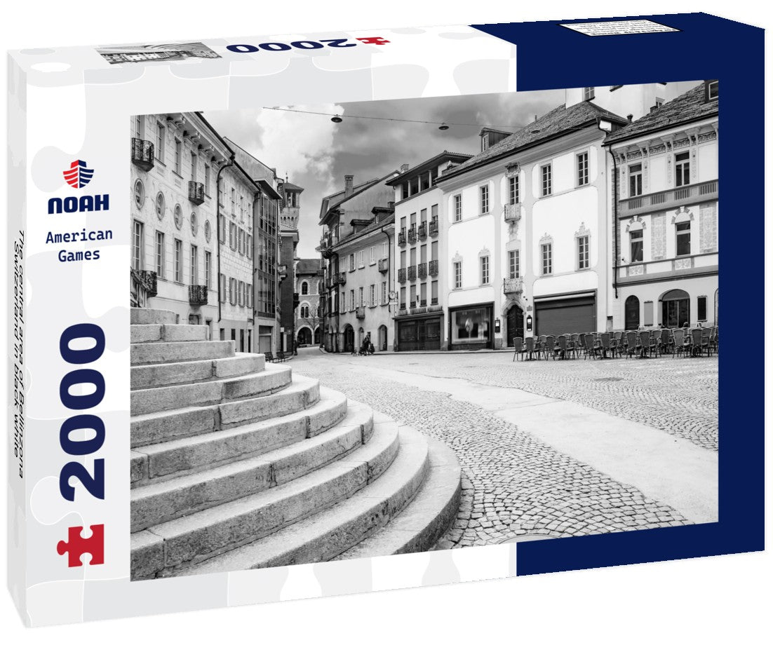 The central area of Bellinzona, Switzerland 2000pc PuzzleBlack and White