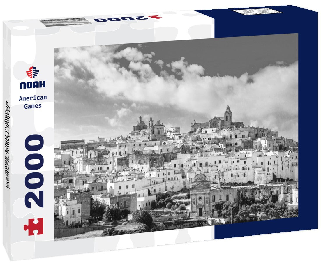 Ostuni skyline at sunset, Brindisi, Puglia, southern Italy 2000pc PuzzleBlack and White