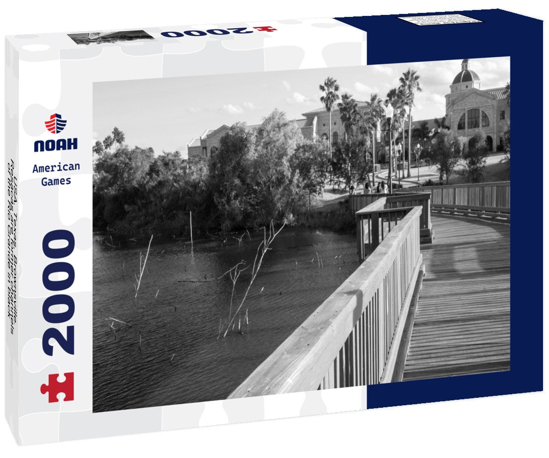 USA, Texas, Brownsville. Resacas are former channels of the Rio Grande 2000pc PuzzleBlack and White