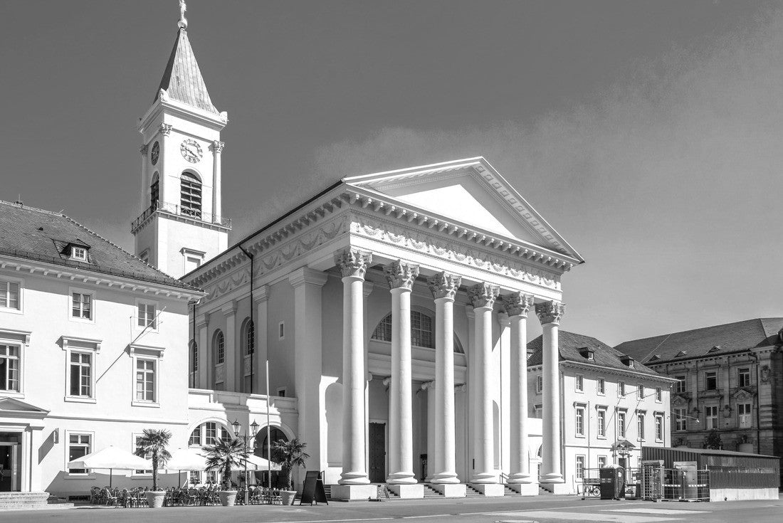 City Church in Karlsruhe, Market Square, in Germany 2000pc PuzzleBlack and White