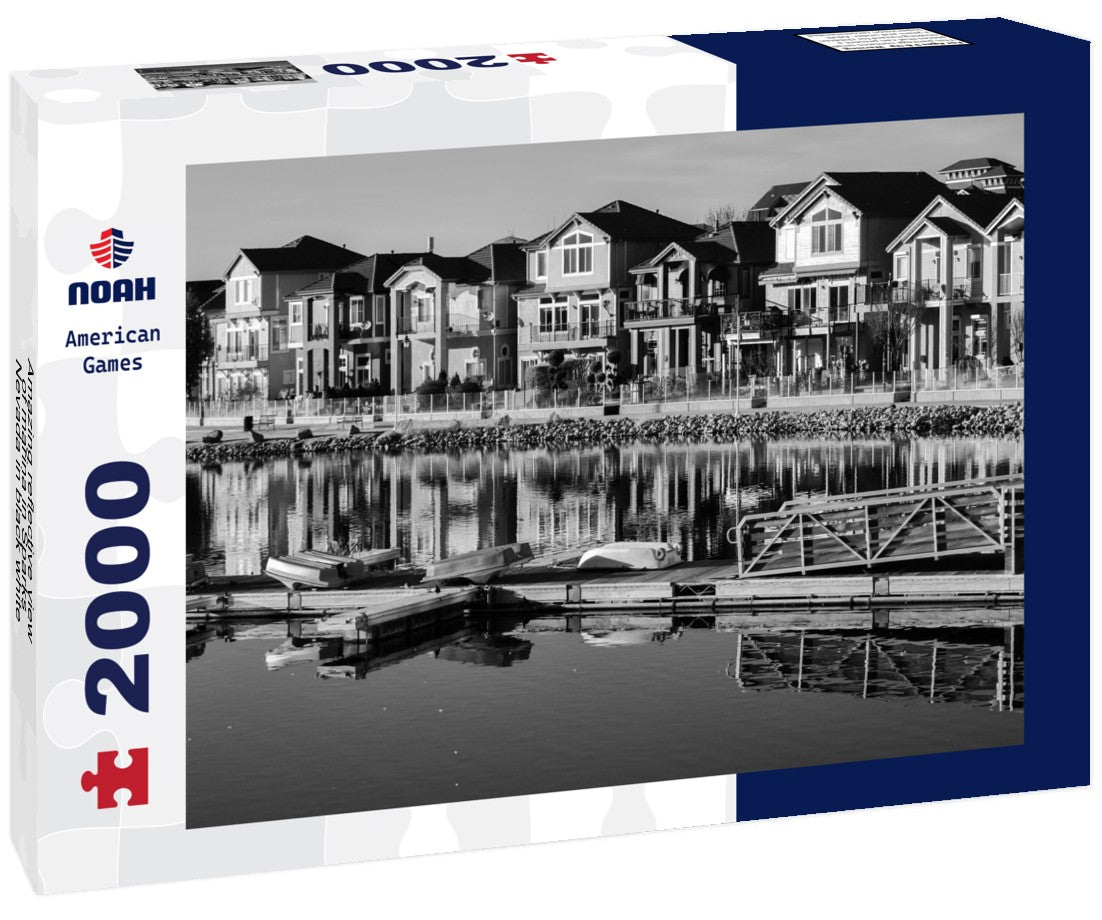 Amazing reflective view of marina in Sparks, Nevada 2000pc PuzzleBlack and White