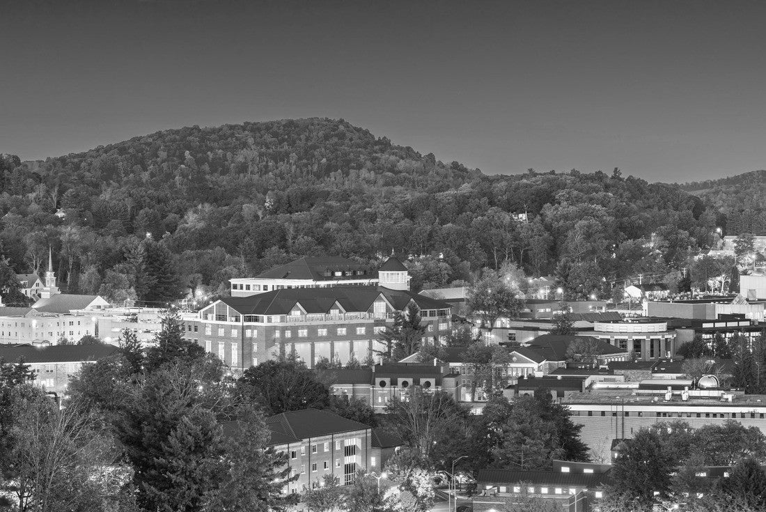 Noah Jigsaw Puzzle Boone, North Carolina, USA campus and town skyline at twilight in black white 2000 pieces