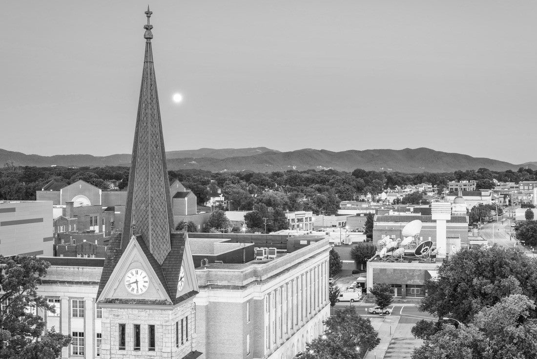 Roanoke, Virginia, USA downtown skyline and steeple at dawn 2000pc PuzzleBlack and White