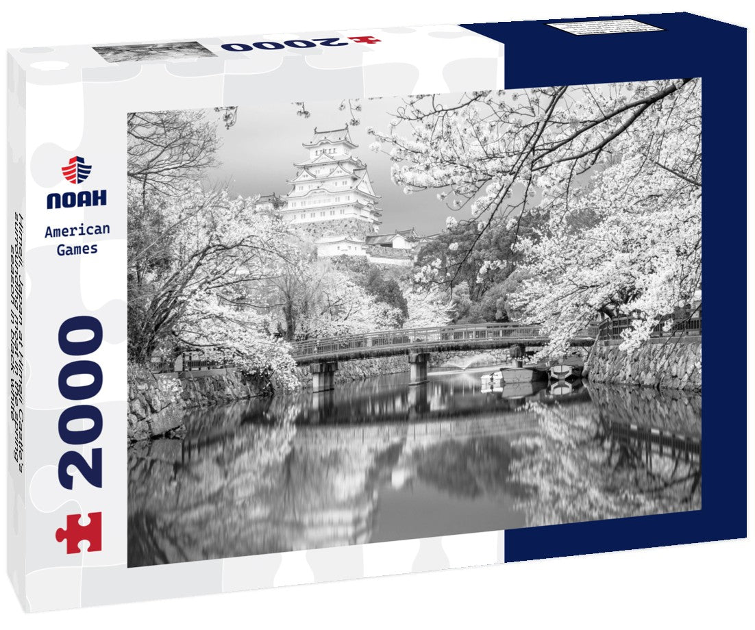 Himeji, Japan at Himeji Castle's surrounding moat in the spring season 2000pc PuzzleBlack and White