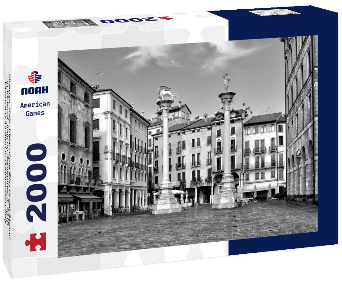 Vicenza, Italy. View of the Piazza dei Signori in Vicenza, Italy on September 5, 2016. Vicenza is located in northeastern Italy, where it is also a World Heritage Site 2000pc PuzzleBlack and White