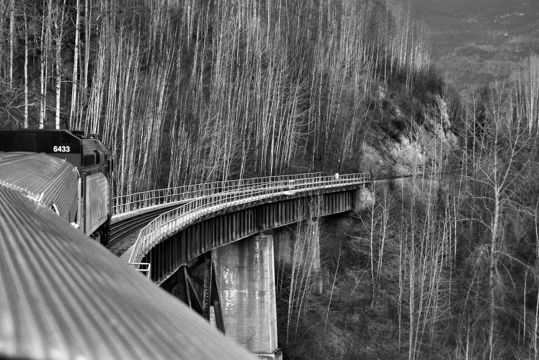 Via Rail train line between Jasper and Prince Rupert, Canada 2000pc PuzzleBlack and White