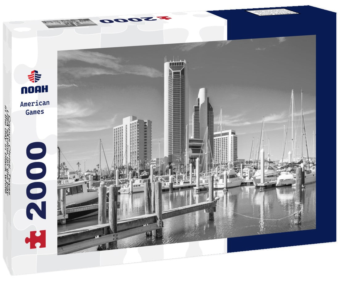 Corpus Christi, Texas, USA skyline on the bay in the day 2000pc PuzzleBlack and White