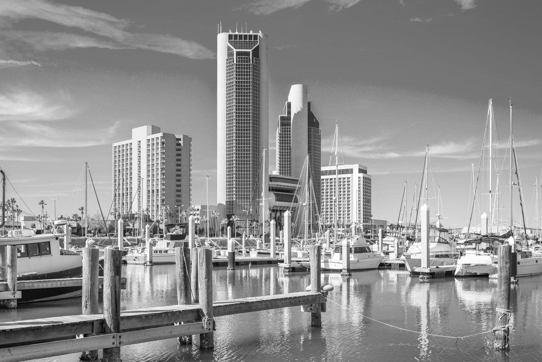 Corpus Christi, Texas, USA skyline on the bay in the day 2000pc PuzzleBlack and White