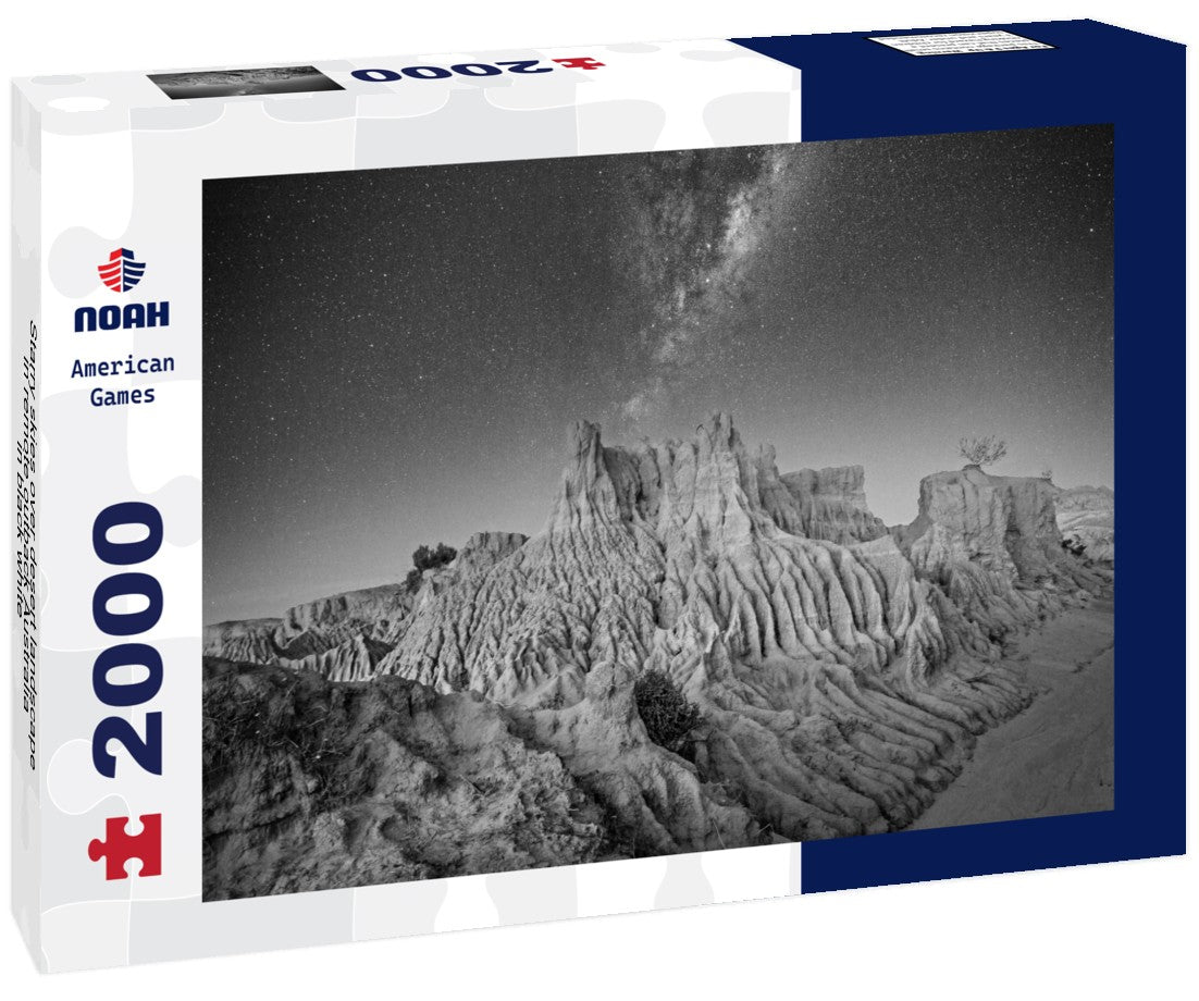 Starry skies over desert landscape in remote outback Australia 2000pc PuzzleBlack and White