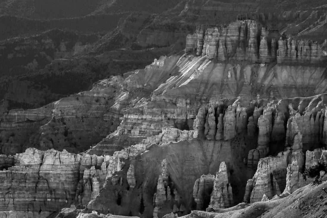 Erosion and time have shaped the sandstone landscape at Cedar Breaks National Monument in Southern Utah, USA 2000pc PuzzleBlack and White