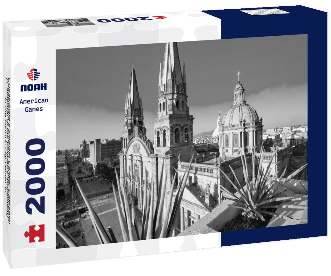 Guadalajara's emblem Central Cathedral (Cathedral of the Women's Movement) in the historic city center 2000pc PuzzleBlack and White