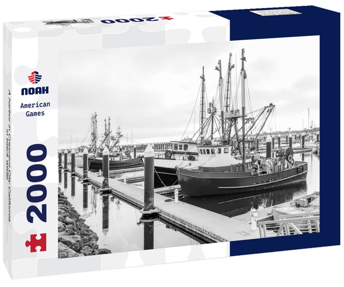 A harbor in Crescent City California 2000pc PuzzleBlack and White