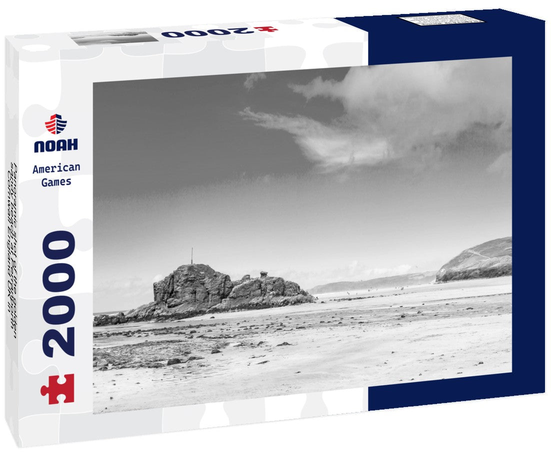 shot of the golden sandy beach at Perranporth Cornwall England UK 2000pc PuzzleBlack and White