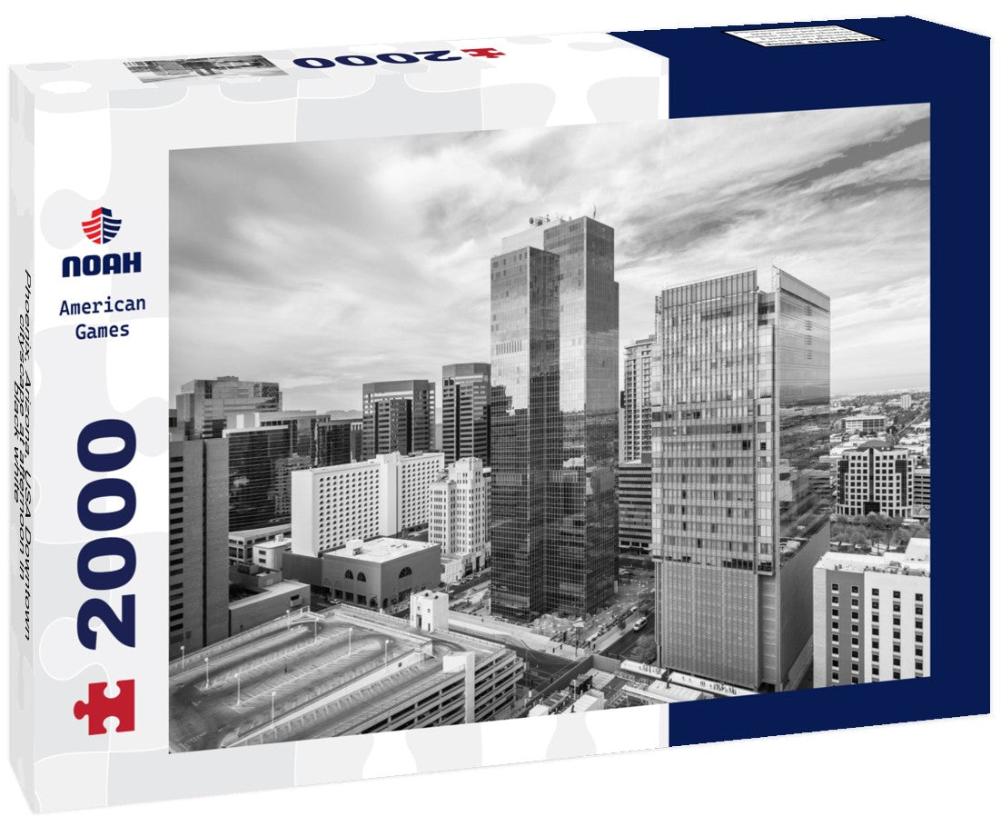 Phoenix, Arizona, USA Downtown cityscape at afternoon 2000pc PuzzleBlack and White