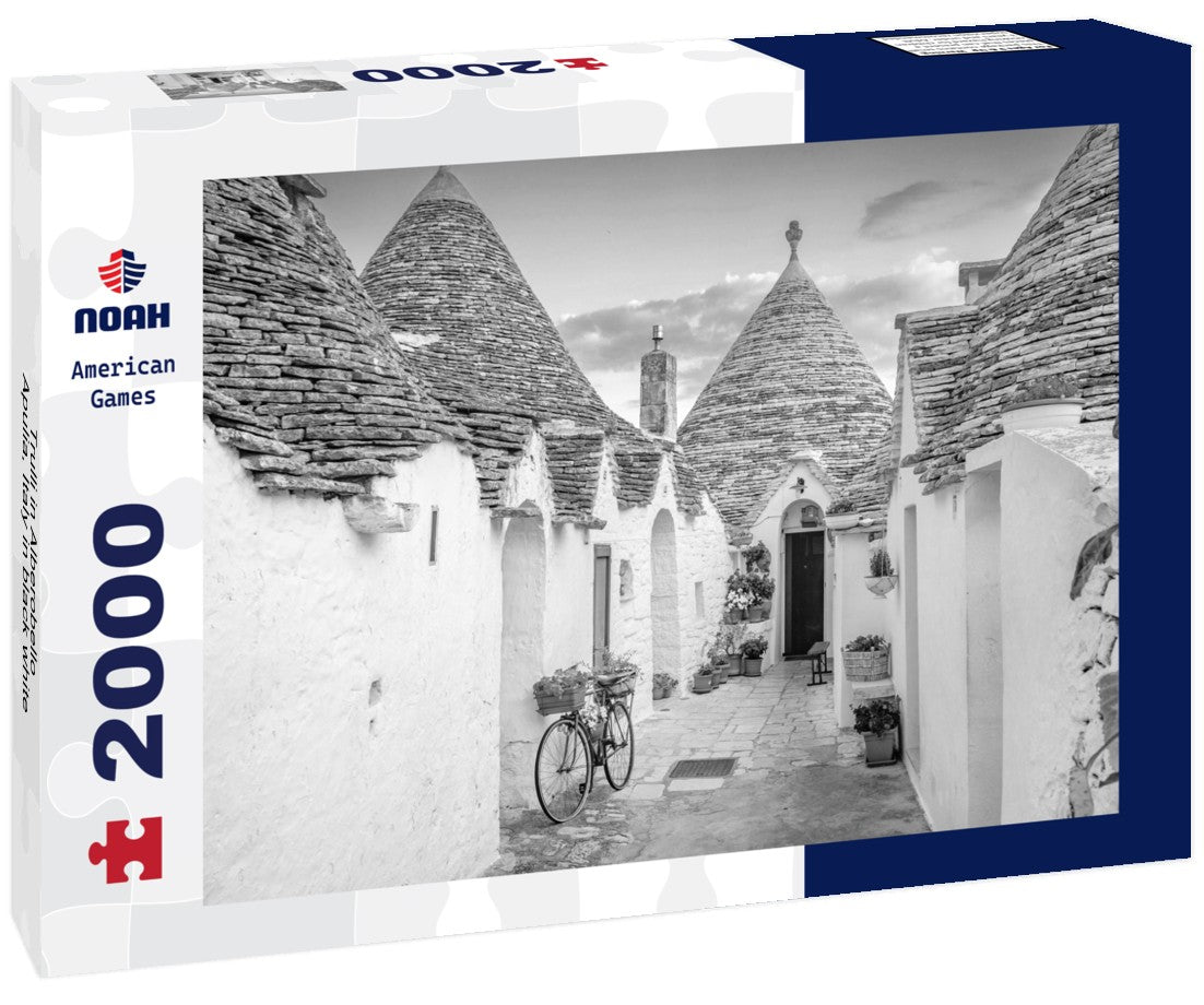 Trulli in Alberobello, Apulia, Italy 2000pc PuzzleBlack and White