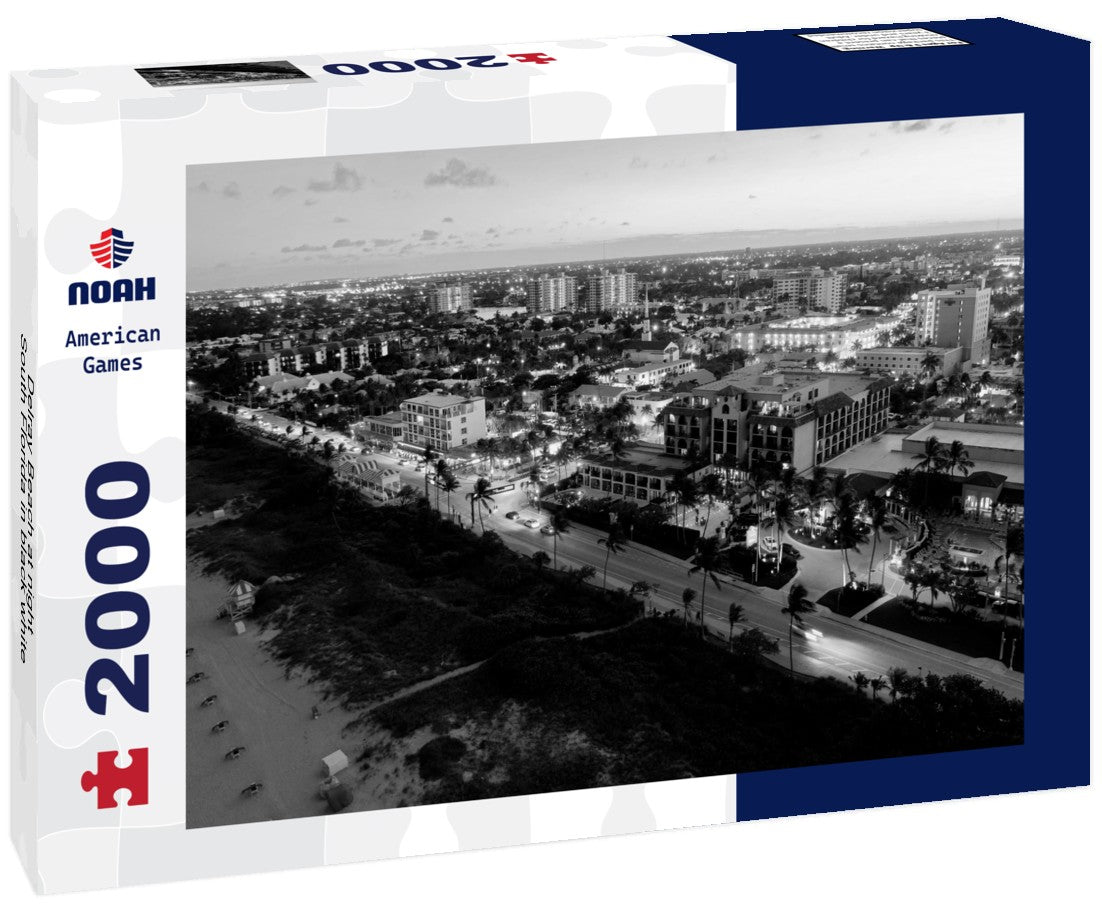 Delray Beach at night, South Florida 2000pc PuzzleBlack and White