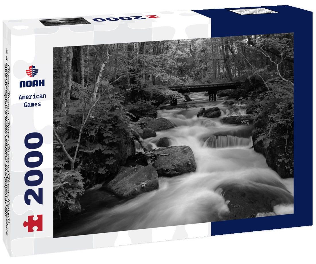 Oirase Stream, Oirase Stream (Oirase Keiryu) is a picturesque mountain stream in Aomori Prefecture, one of Japan's most famous and popular fall color destinations 2000pc PuzzleBlack and White