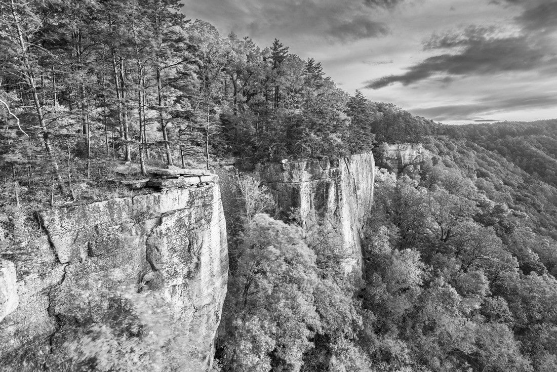 New River Gorge, West Virginia, USA autumn morning landscape at the Endless Wall 2000pc PuzzleBlack and White