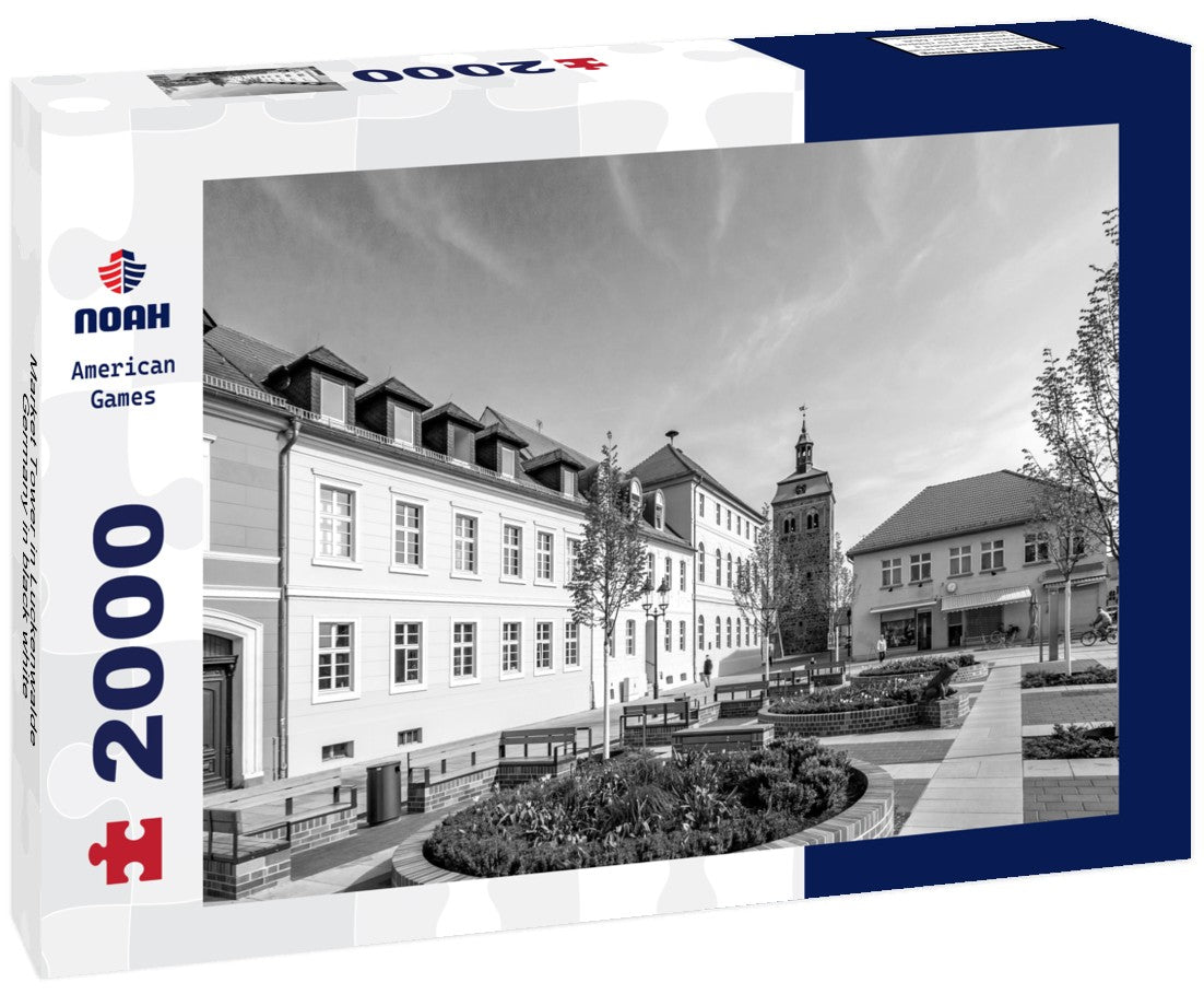 Market Tower in Luckenwalde, Germany 2000pc PuzzleBlack and White