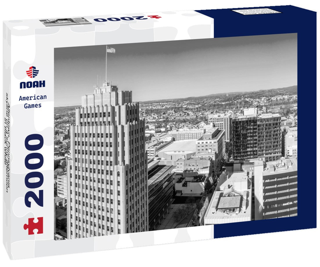 Allentown, Pennsylvania skyline on a sunny afternoon 2000pc PuzzleBlack and White