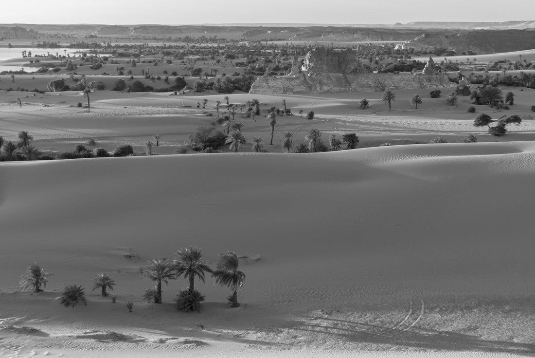 Noah Jigsaw Puzzle Sunset in the Sahara Desert, Lakes of Ounianga, Chad, Africa in black white 2000 pieces