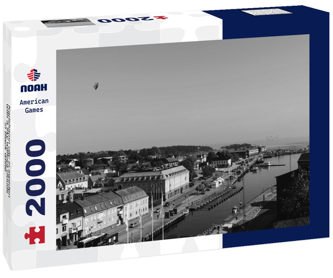Karlshamn city in sweden with a sky without clouds 2000pc PuzzleBlack and White