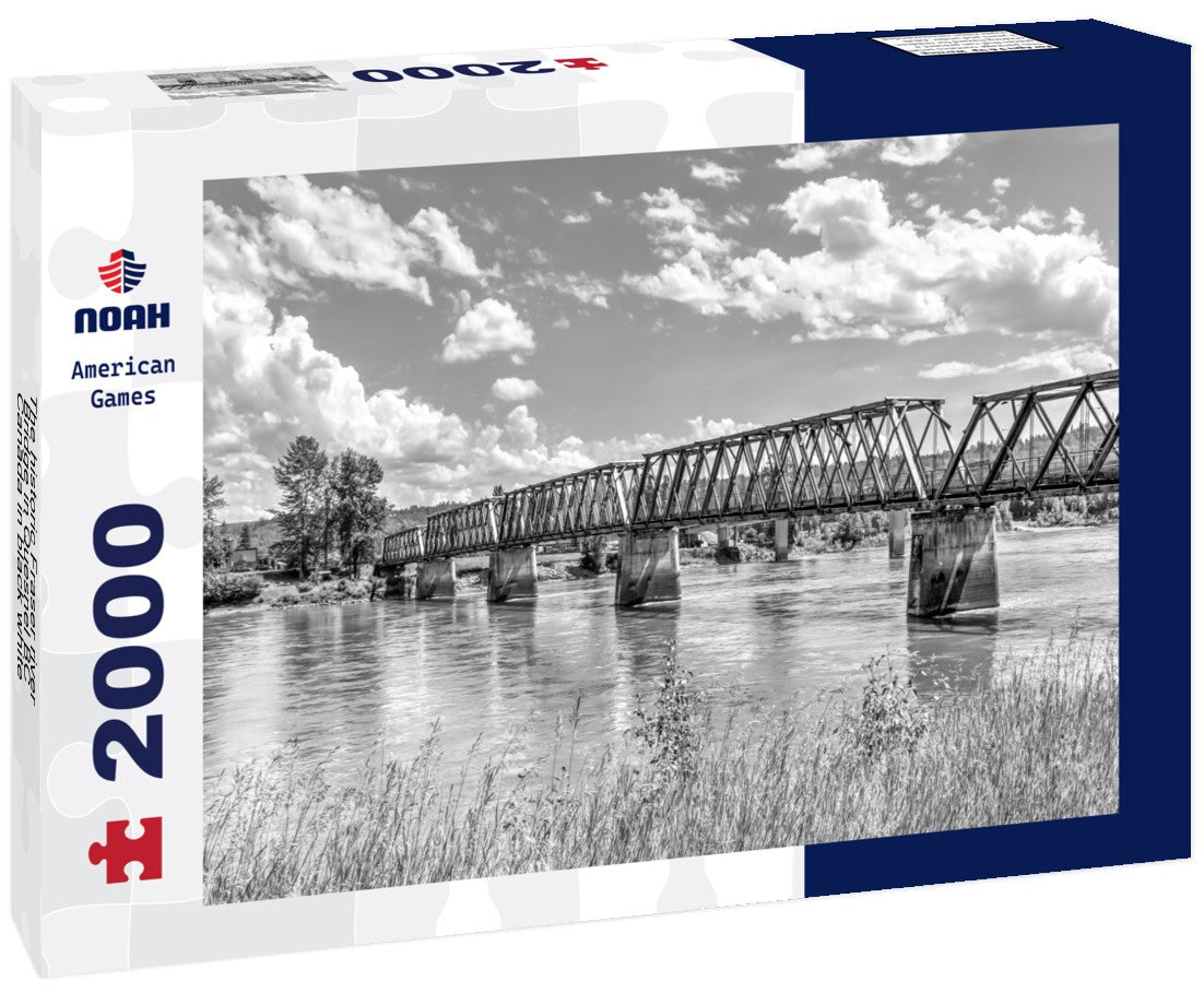 The historic Fraser river Bridge in Quesnel BC, Canada 2000pc PuzzleBlack and White