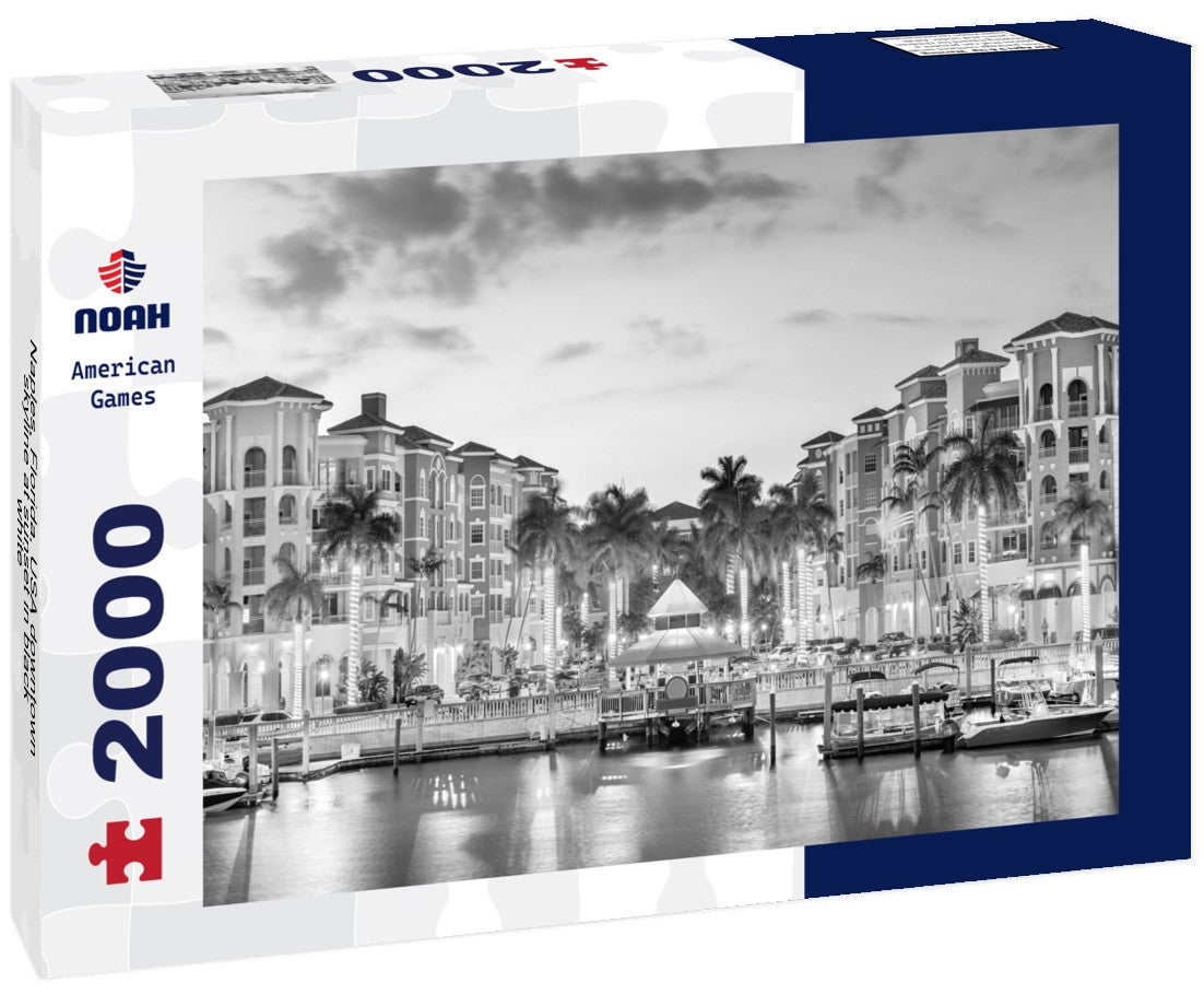 Naples, Florida, USA downtown skyline at sunset 2000pc PuzzleBlack and White