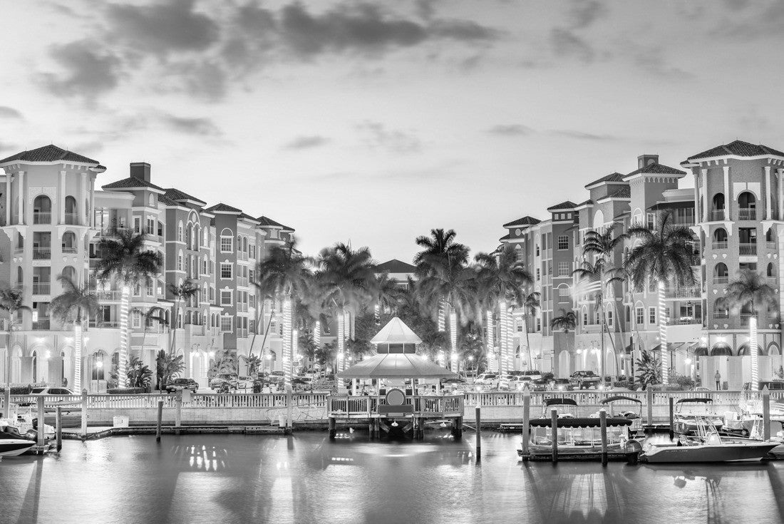 Naples, Florida, USA downtown skyline at sunset 2000pc PuzzleBlack and White