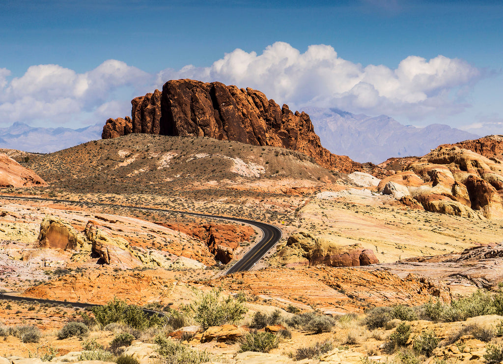 Valley of Fire State Park White Dome Road with Rock of Gibraltar