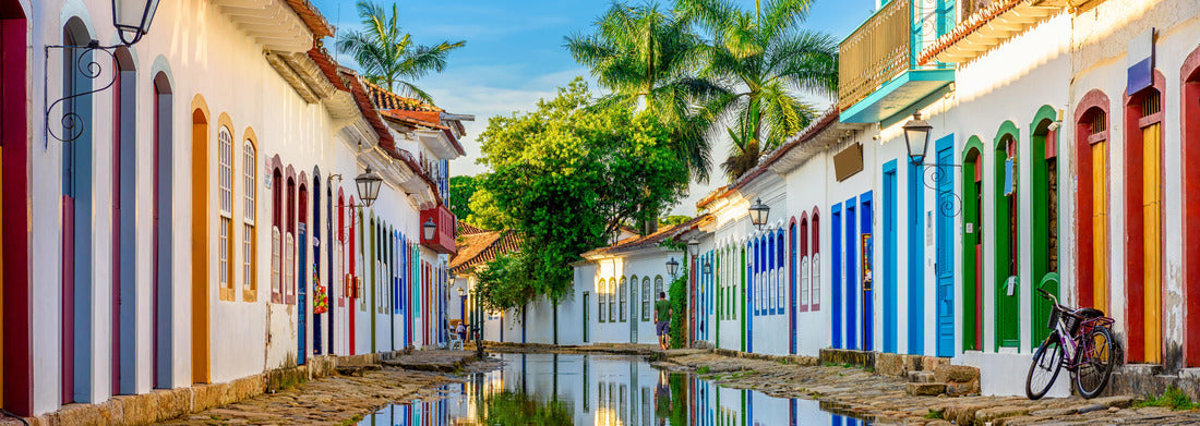Street of the historical center in Paraty, Rio de Janeiro, Brazil 1000pc Panoramic Puzzle