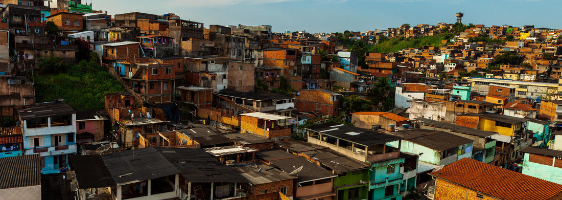 Houses on a hill in Salvador, Bahia, Brazil 1000pc Panoramic Puzzle