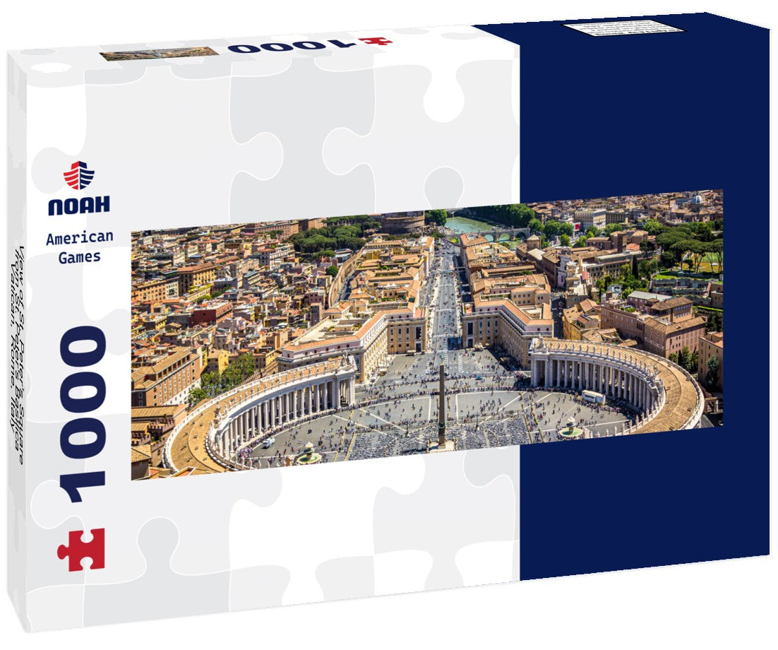 St. Peter's Square from St. Peter's Basilica, Vatican, Rome, Italy 1000pc Panoramic Puzzle