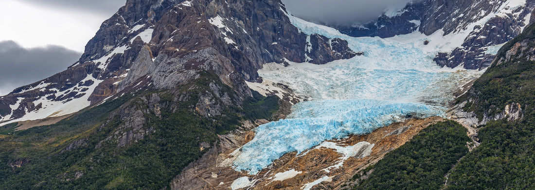 The Balmaceda peak and the glacier at Last Hope Sound or fjord in Bernardo O'Higgins National Park near Puerto Natales and Torres del Paine National Park, Patagonia, Chile 1000pc Panoramic Puzzle
