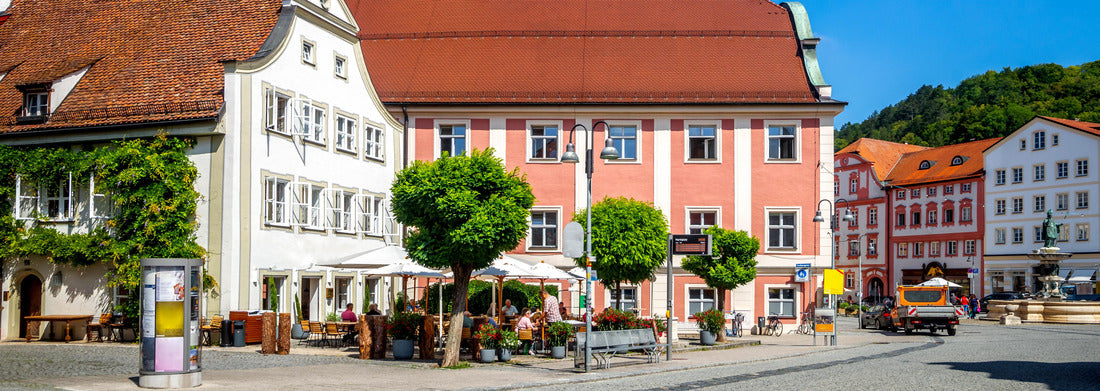 Church and market square in Eichstaett, Bavaria, Germany 1000pc Panoramic Puzzle