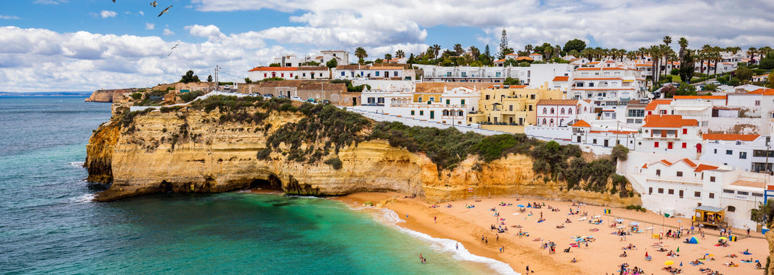 Noah Jigsaw PuzzleFishing village Carvoeiro with beautiful beach, Algarve, Portugal, Panorama 1000 Pieces