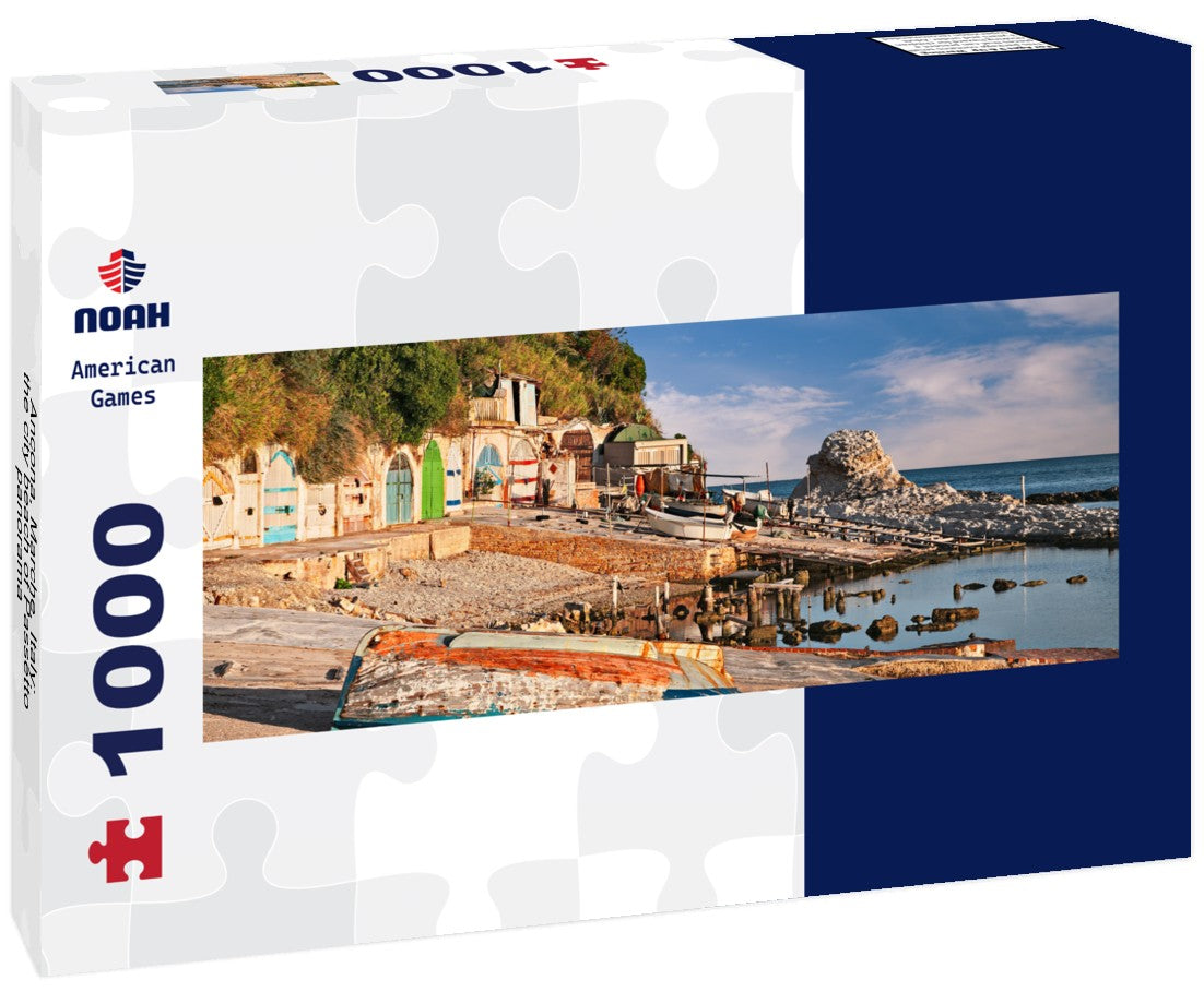 Ancona, Marche, Italy: the city beach of Passetto 1000pc Panoramic Puzzle