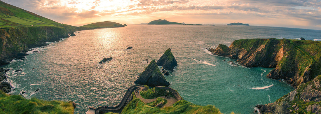 Noah Jigsaw PuzzleRing of Dingle Peninsula Kerry Ireland Dunquin Pier Harbor Rock Stone Cliff Landscape Seascape, Panorama 1000 Pieces