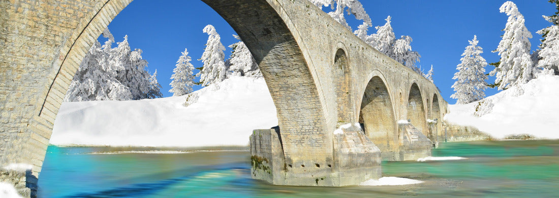 Noah Jigsaw Puzzle Winter, traditional bridge of Arta, Greece, stone, Panorama 1000 Pieces
