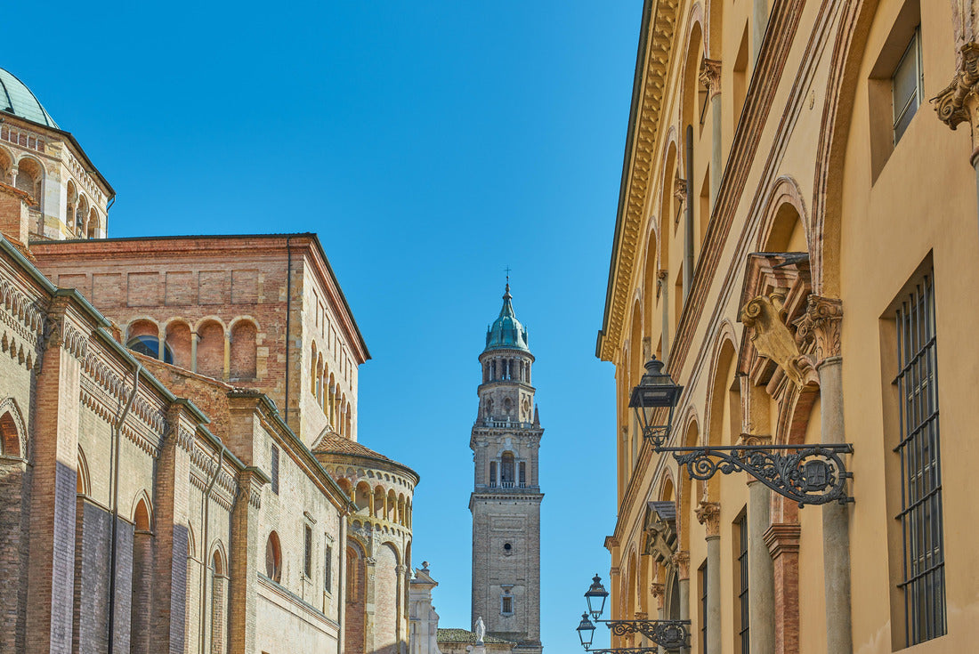 Parma, Italy, view of the bell tower of the church of San Giovanni with the side facade of the cathedral on the left and an old noble palace on the right 2000pc Puzzle