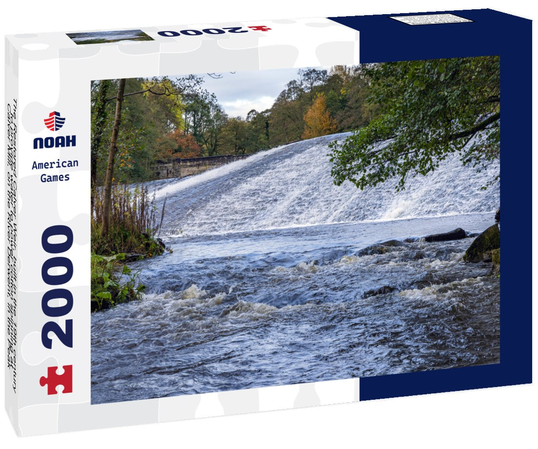 The Restored Calver Weir, built in the 19th century to provide water to power cotton spinning at Calver Mill, on the River Derwent, in the Peak District National Park, Derbyshire 2000pc Puzzle