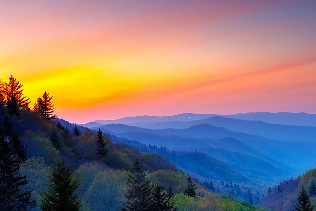 Noah Jigsaw Puzzle Sunrise at Oconoluftee Valley Overlook, Great Smoky Mountains National Park, North Carolina 2000 pieces