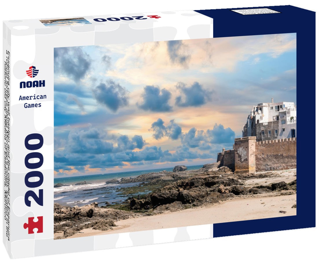 Essaouira city wall bastion and the citadel of Essaouira, a robust fortress along Morocco's coast, located in the historic old city Medina of Essaouira, Morocco 2000pc Puzzle